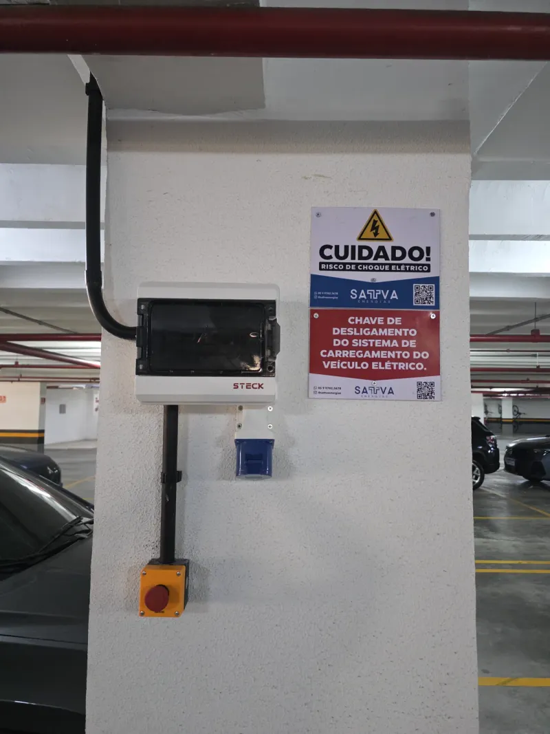 Chave de desligamento do sistema de carregamento do veículo elétrico